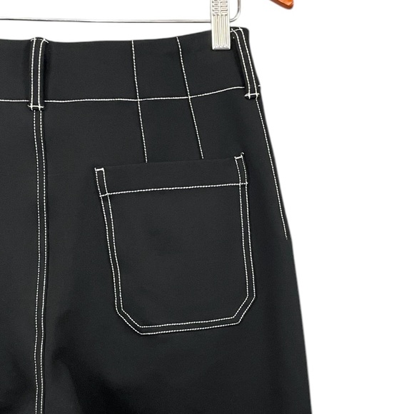 Anthropologie Maeve The Colette Cropped Wide Leg Contrast Stitch Edition Black - Picture 9 of 16